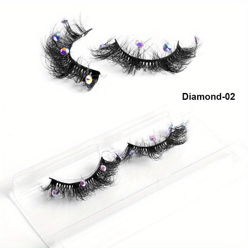 Glitter Rhinestone False Eyelashes with Thick Layer for Stage Performance