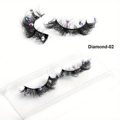 Glitter Rhinestone False Eyelashes with Thick Layer for Stage Performance