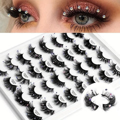 Glitter Rhinestone False Eyelashes with Thick Layer for Stage Performance