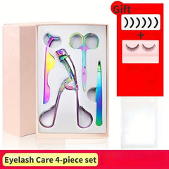 4pcs Eyelash Tools Set False Eyelash Applicator Scissors Curlers Tweezers