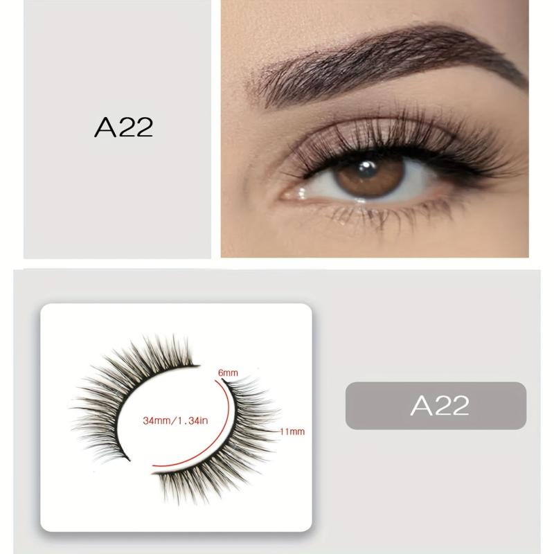 3 Pairs Natural Look 3D Fluffy B Curl Faux Mink False Eyelashes