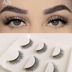 3 Pairs Natural Look 3D Fluffy B Curl Faux Mink False Eyelashes