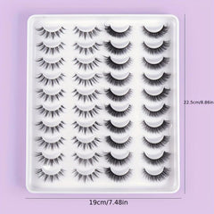 20 Pairs Thick Curling Reusable False Eyelashes For Dating Work Party