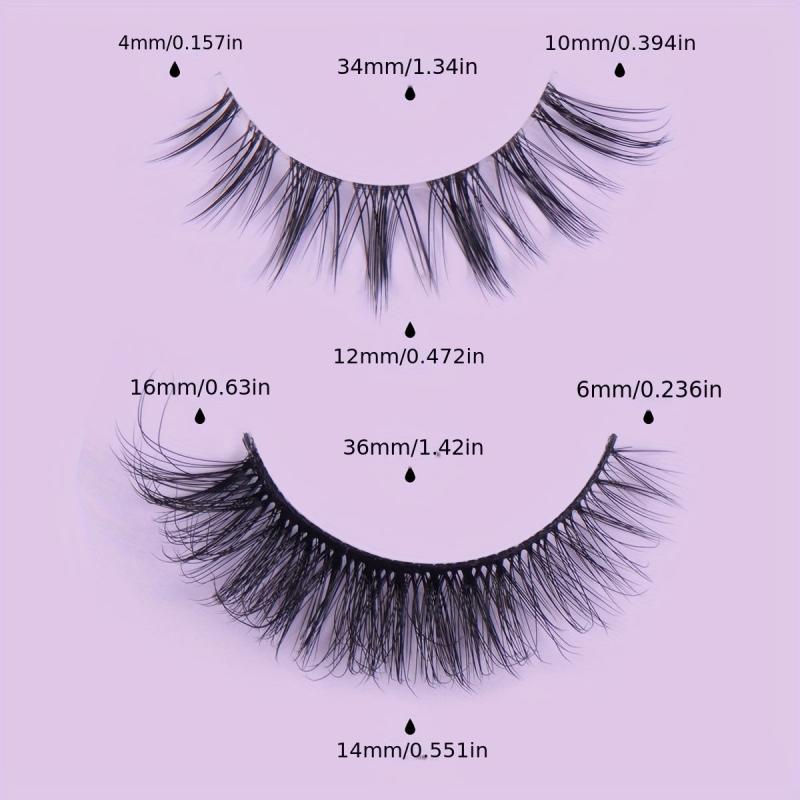 20 Pairs Thick Curling Reusable False Eyelashes For Dating Work Party
