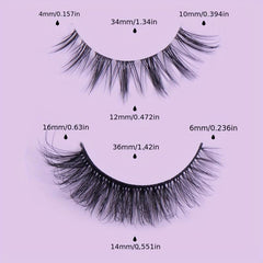 20 Pairs Thick Curling Reusable False Eyelashes For Dating Work Party
