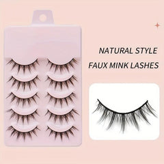 5 Pairs 3D Manga Lashes Faux Mink for Party Makeup