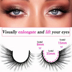 5 Pairs Natural Look False Eyelashes Slender Fluffy Cat Eye Fox Fairy Faux Mink