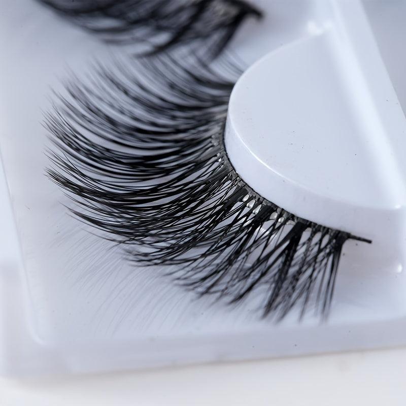 3 Pairs False Eyelashes Reusable Natural Thick Crossed Lashes