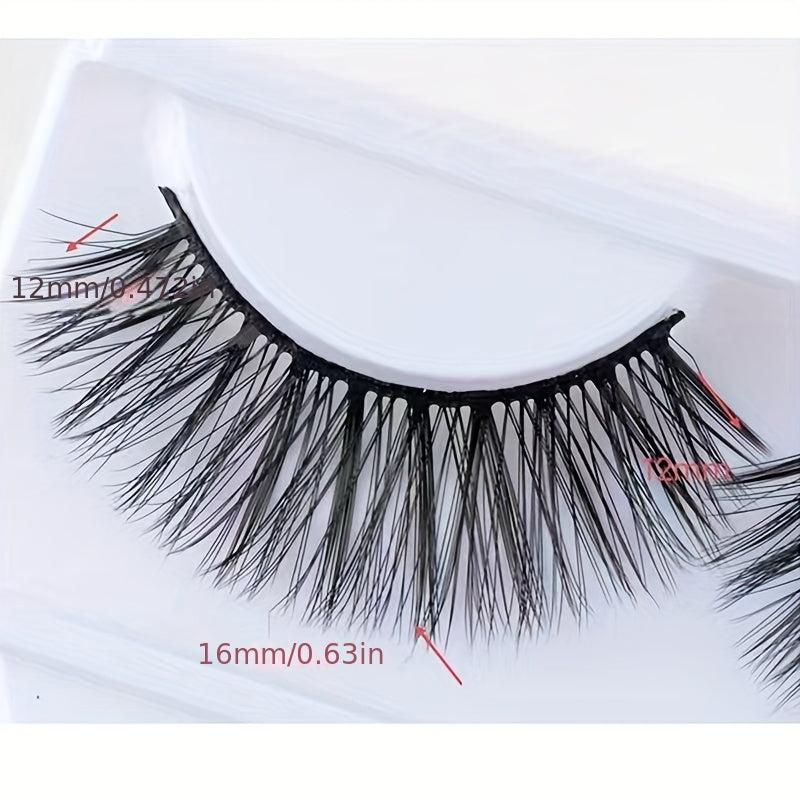 3 Pairs False Eyelashes Reusable Natural Thick Crossed Lashes