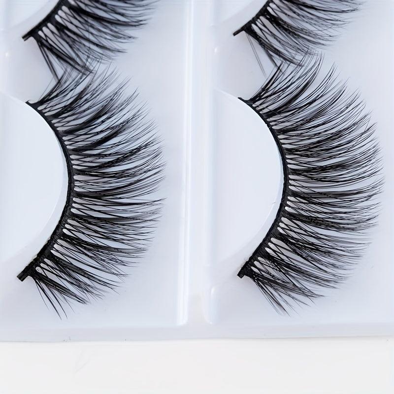 3 Pairs False Eyelashes Reusable Natural Thick Crossed Lashes