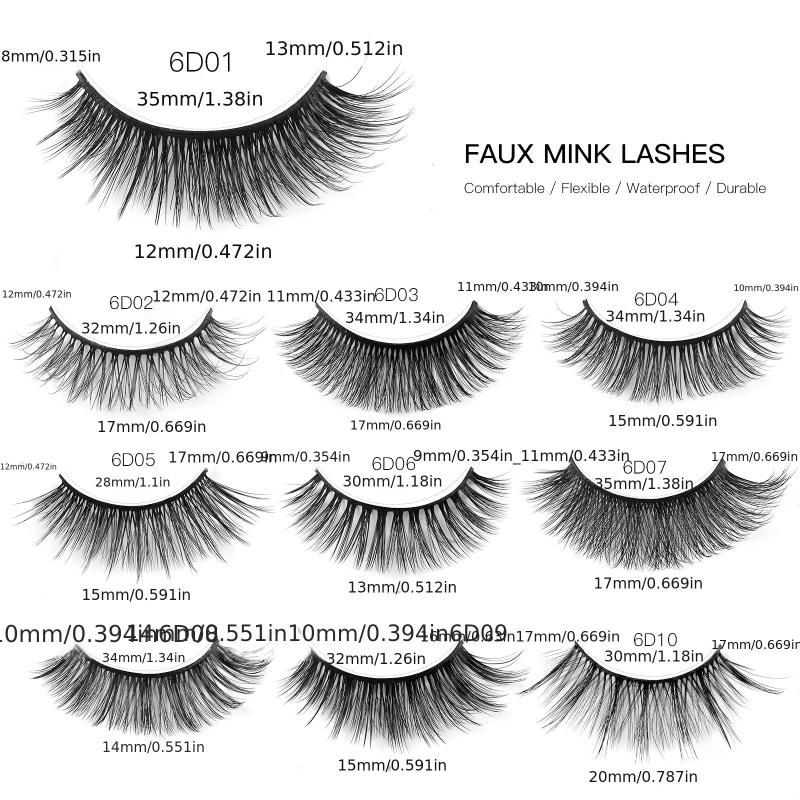 5 Pairs 6D Cross False Eyelashes Natural Curling Eye Lashes