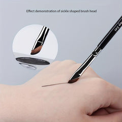 Double Head Sickle Eyeliner Brush Ultra Thin Precision Makeup Brush