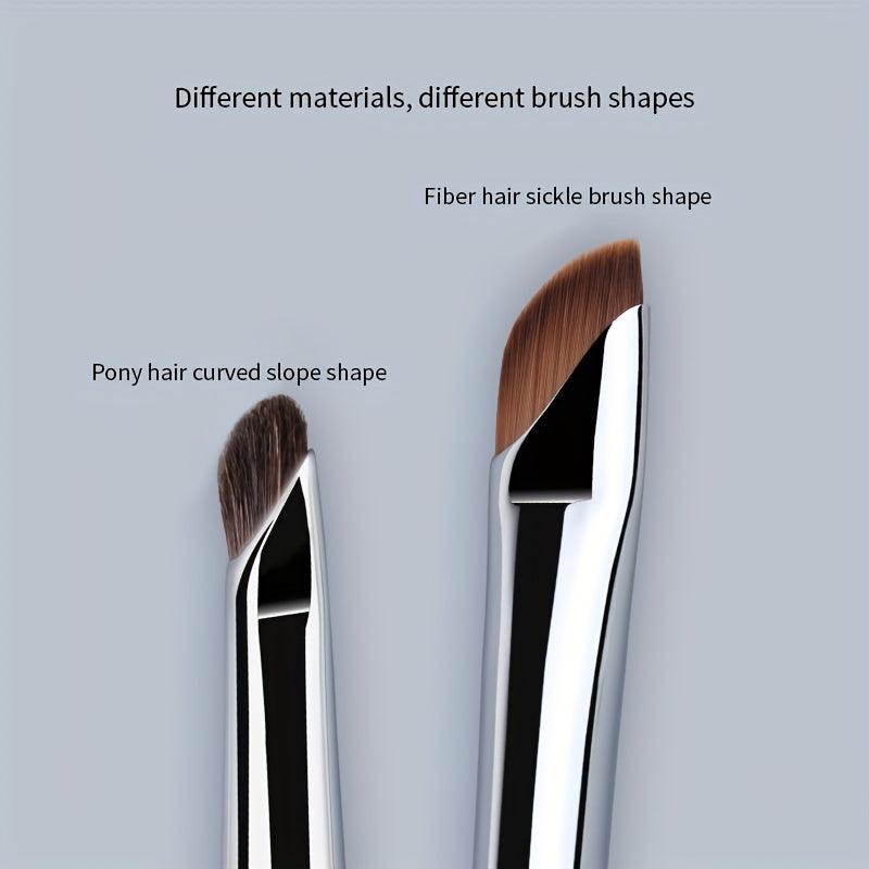 Double Head Sickle Eyeliner Brush Ultra Thin Precision Makeup Brush