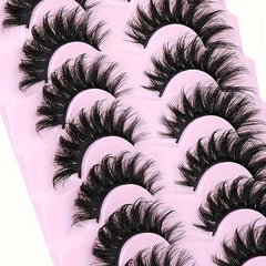 7 Pairs Fluffy False Eyelashes D Curl 8D Volume Lashes Fox Eye Style