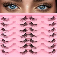14 Pairs Half Eye False Eyelashes Cat Eye Soft Fluffy Curling Faux Min