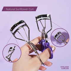 Eyelash Curler Stainless Steel One Time Shaping Purple Silver