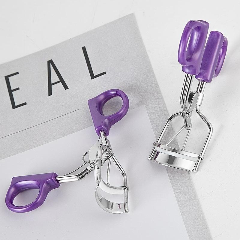 Eyelash Curler Stainless Steel One Time Shaping Purple Silver