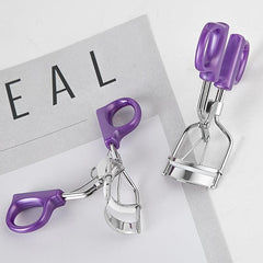Eyelash Curler Stainless Steel One Time Shaping Purple Silver