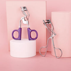 Eyelash Curler Stainless Steel One Time Shaping Purple Silver