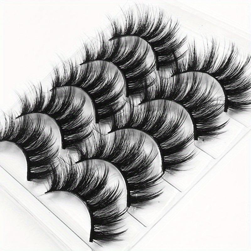 5 Pairs Wispy Fluffy Mink Eyelashes Set Thick Volume False Eye Lashes