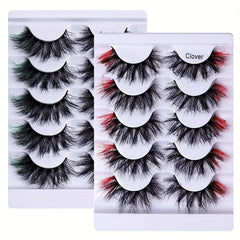 5pairs Colorful Faux Mink False Eyelashes for Party Makeup