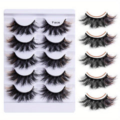 5pairs Colorful Faux Mink False Eyelashes for Party Makeup