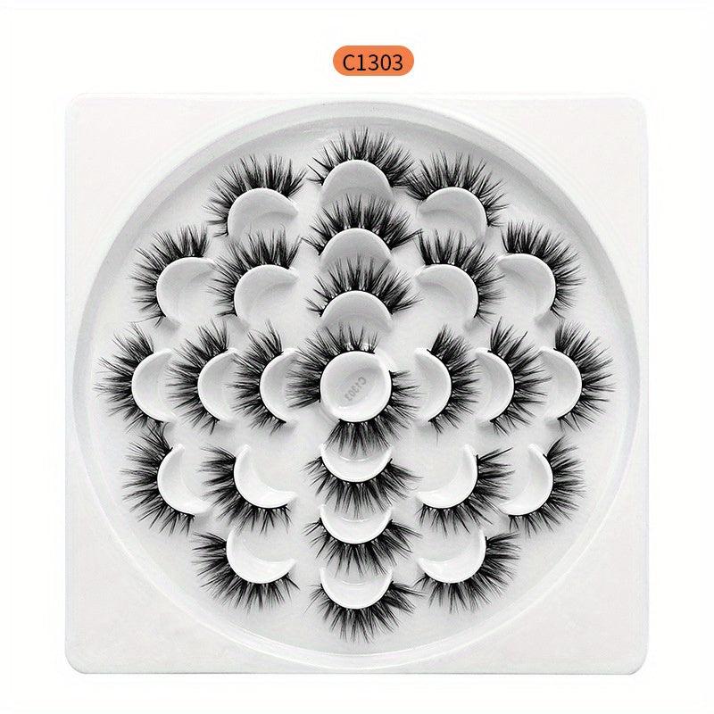 6D Fluffy Wispy False Eyelashes - Thick Natural Crisscross Lashes