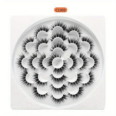 6D Fluffy Wispy False Eyelashes - Thick Natural Crisscross Lashes