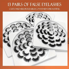 6D Fluffy Wispy False Eyelashes - Thick Natural Crisscross Lashes