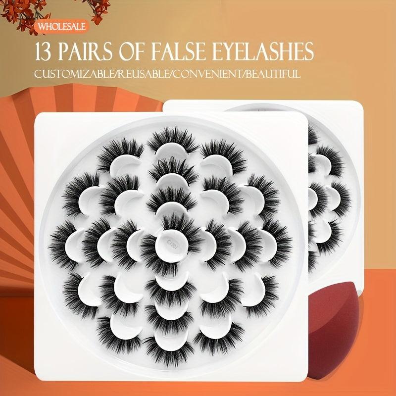 6D Fluffy Wispy False Eyelashes - Thick Natural Crisscross Lashes
