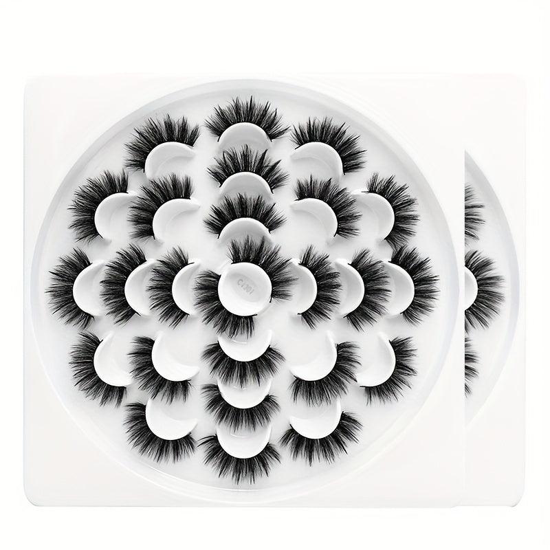 6D Fluffy Wispy False Eyelashes - Thick Natural Crisscross Lashes