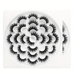 6D Fluffy Wispy False Eyelashes - Thick Natural Crisscross Lashes