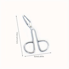2pcs Stainless Steel Curved Eyebrow Tweezer Scissors Face Hair Removal Tool