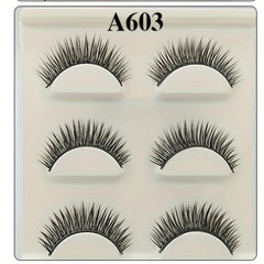 3 Pairs False Eyelashes End Lengthening Slender Thick Simulated False Eyelashes