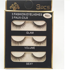 3 Pairs False Eyelashes End Lengthening Slender Thick Simulated False Eyelashes