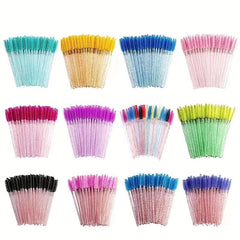 100PCS Crystal Eyelash Brushes Mascara Wands Applicator