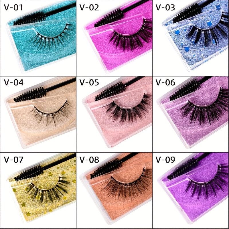 Natural Fluffy Cat Eye Lashes 6 Styles Thick Wispy 3D Faux Mink
