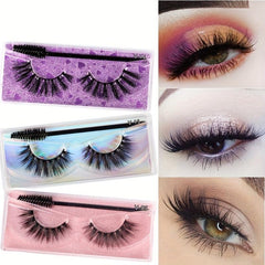 Natural Fluffy Cat Eye Lashes 6 Styles Thick Wispy 3D Faux Mink
