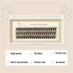 60pcs Eyelash Extensions DIY D Curling Long Individual Eyelash Mix Faux Mink