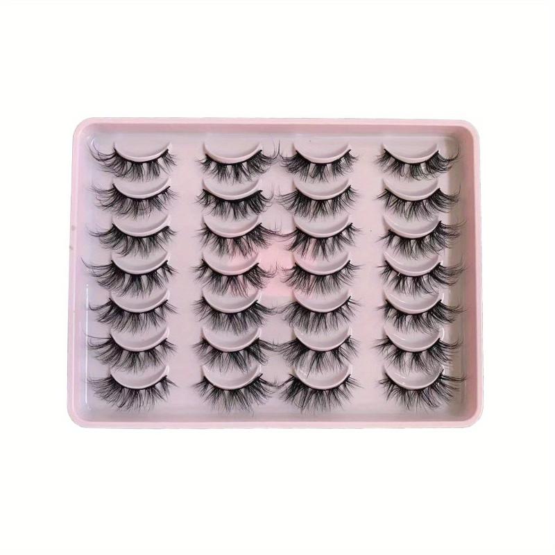 14 Pairs Cat Eye 3D False Eyelashes Natural Fluffy Look