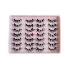 14 Pairs Cat Eye 3D False Eyelashes Natural Fluffy Look
