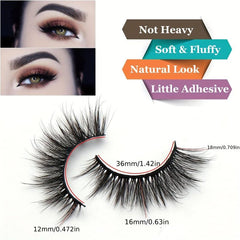 14 Pairs Cat Eye 3D False Eyelashes Natural Fluffy Look