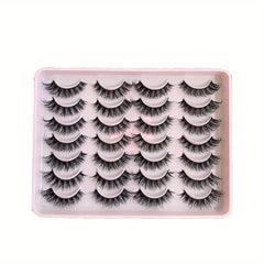 14 Pairs Cat Eye 3D False Eyelashes Natural Fluffy Look