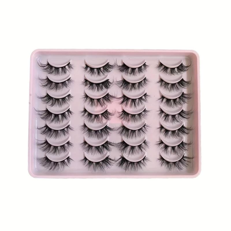 14 Pairs Cat Eye 3D False Eyelashes Natural Fluffy Look