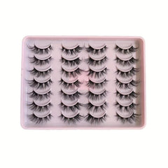 14 Pairs Cat Eye 3D False Eyelashes Natural Fluffy Look