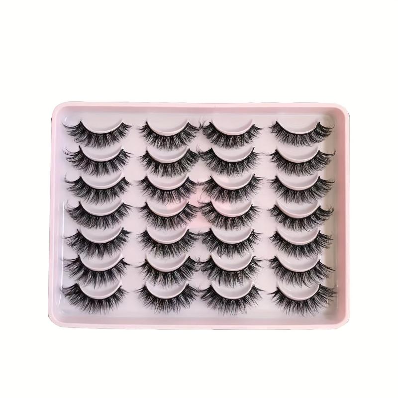 14 Pairs Cat Eye 3D False Eyelashes Natural Fluffy Look