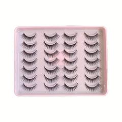 14 Pairs Cat Eye 3D False Eyelashes Natural Fluffy Look