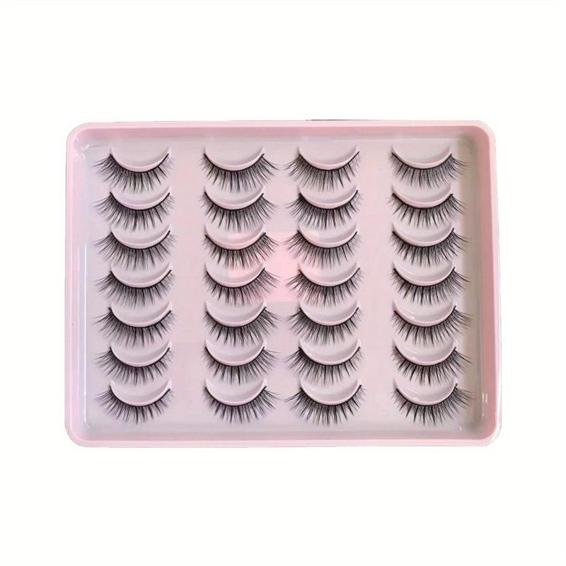 14 Pairs Cat Eye 3D False Eyelashes Natural Fluffy Look