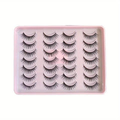 14 Pairs Cat Eye 3D False Eyelashes Natural Fluffy Look