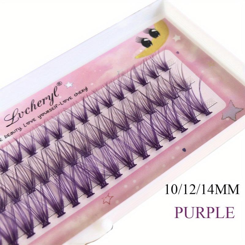 60Pcs 30D D Curling Colored Lash Extension Kit Cluster Lash Extensions